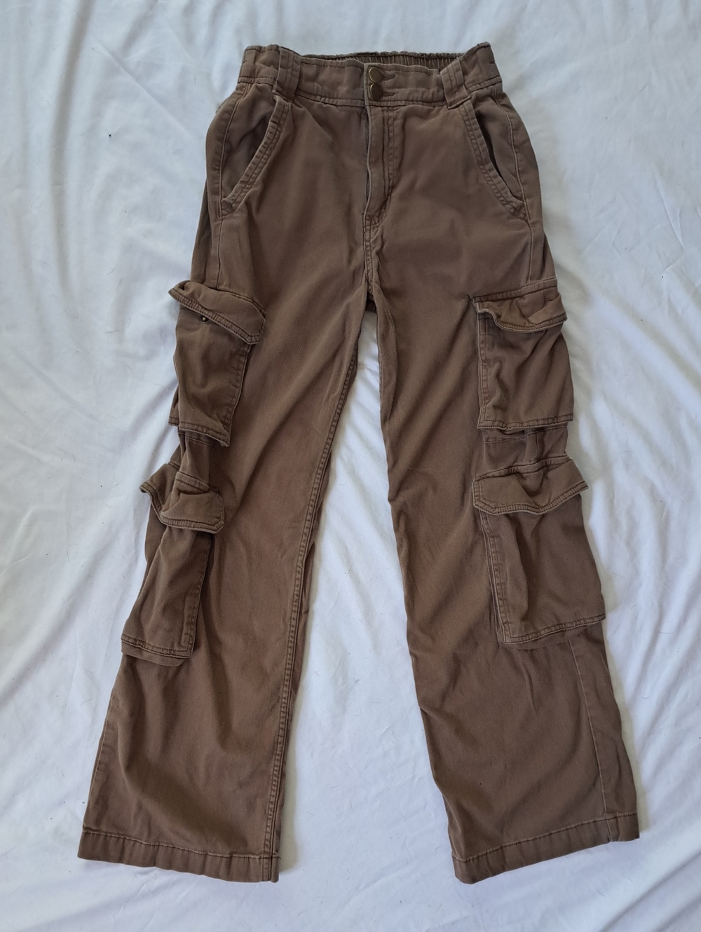 Arizona Women's Brown Wide-Leg Cargo Pants Pockets Utility Streetwear Y2K Size 0